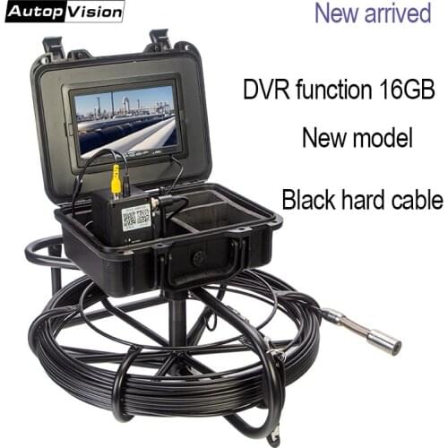 Endoscope New black cable super hard 20M/65ft Snake Video System Pipe Inspection Camera with 7 Inch LCD Monitor 1200TVL Camera