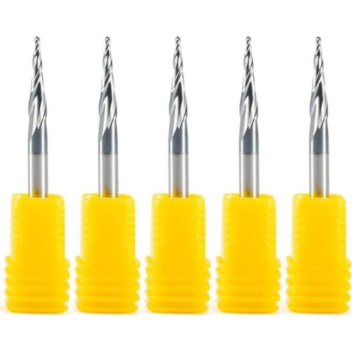 10pcs R0.25-R1.0xD4x15mm Tungsten carbide Tapered Ball Nose end mill CNC engraving carving router bits milling cutter wood metal