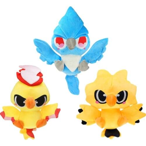 30cm Pokemon Stuffed Plush Animal Toy Zapdos Moltres Articuno Legendary Bird Pokemon Anime Doll Plush Kids Toys Birthday Gifts