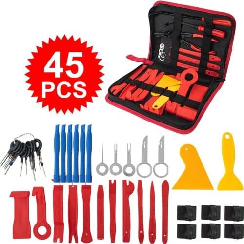 45PCS/Set Car Audio Disassembly Tool Interior Door Clip Panel Trim Dashboard Removal Tool Modification Car Pry Removal Tool