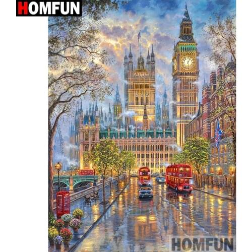 HOMFUN Full Square/Round Drill 5D DIY Diamond Painting "Castle scenery" Embroidery Cross Stitch 3D Home Decor Gift A11289