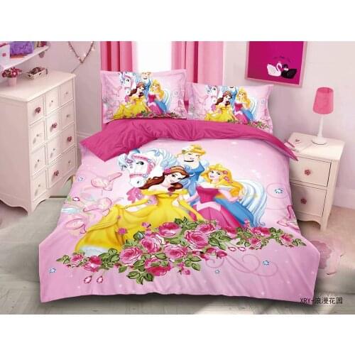 Disney Princess Bedding Set for Girls Bedroom Decor Twin Quilt Duvet Cover Single Double Bed Sheet Baby Kids birthday gift