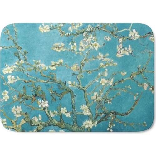Almond Blossoms By Vincent Van Gogh Bath Mat 21" x 34"Pattern Fleece Rug Anti-Slip Doormat Home Decor
