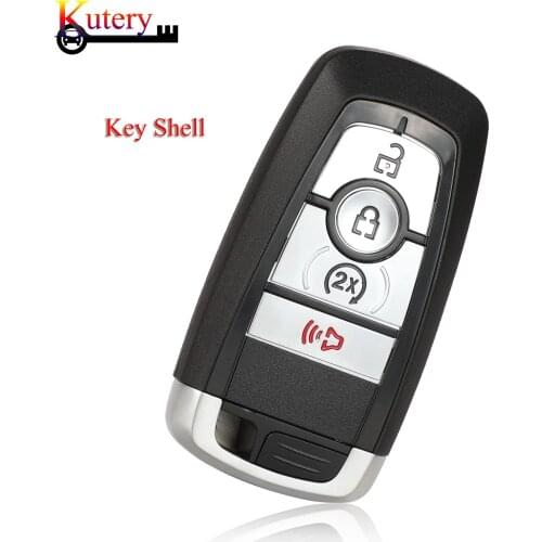 Kutery Remote Car Key Shell For Ford Fusion Mustang Explorer F-150 F-250 F-350 2017 2018 4Buttons With Uncut Blade Cover Case