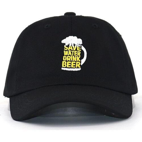 Fashion Beer Cup letter embroidery baseball cap cotton adjustable black dad hat SAVE WATER DRINK BEER hip hop hats wholesale
