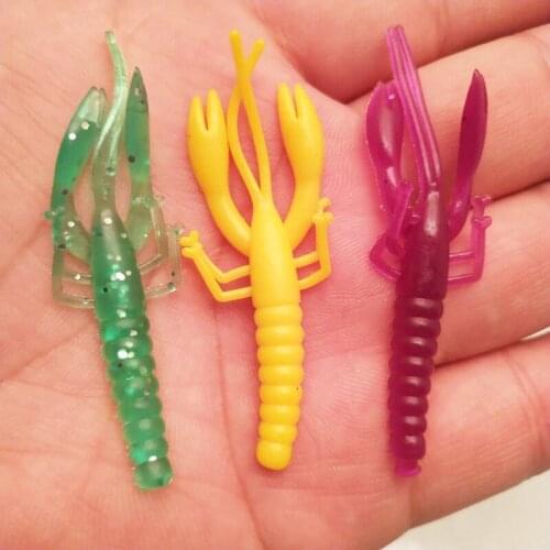 POETRYYI Soft Bait Silicone Lures Worm 5cm 1g Fishing Lures Attractive Shrimp odor salt Wobbler Jig Swivel Bass Fishing Tackle