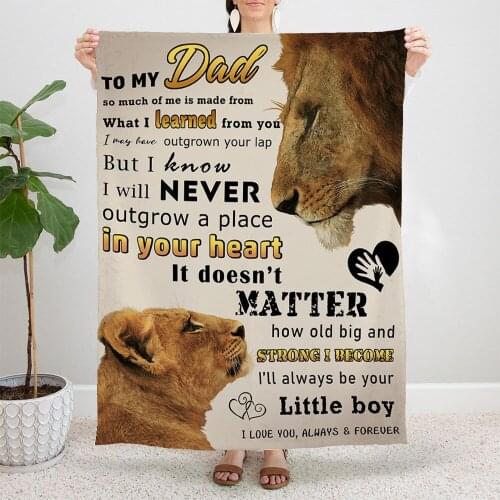 To My Dad Gifts For daughter Blankets Flannel All Season Fathers Day Love Letter Soft Throw Blanket for Sofa Couch Bedspreads