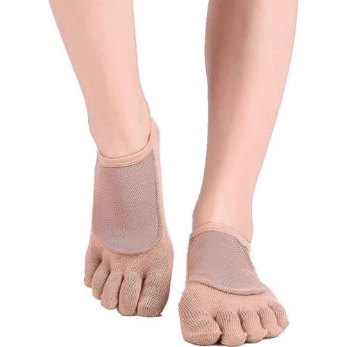 1 Pair Women Anti Skid Yoga Socks Indoor Activities Floor Socks for Yoga Pilates Dance Ballet,Non Slip,Back Breathable Mesh