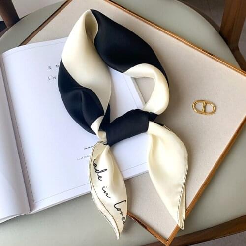 KOI LEAPING new summer woman fashion scarves popular colorblock lattice dot printing small square scarf soft headscarf hot gift