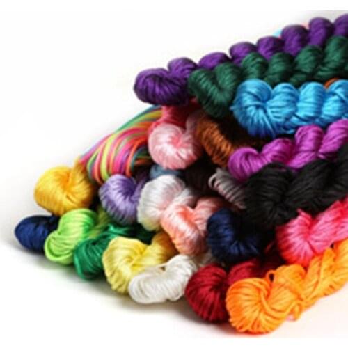 New Arrivals 17Colors 24 m*10 doz Nylon String Thread Beading Wire Chinese Knot Cords Macrame Rattail For DIY Bracelet Braided