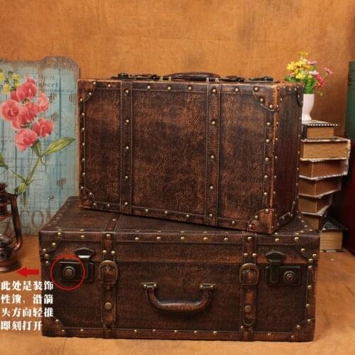 New retro suitcase storage box to do the old European-style wooden display box photography props wholesale home sorting boxes