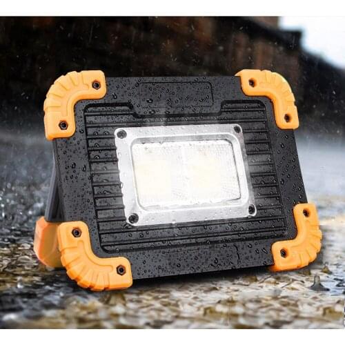 Portable Spotlight Light 4 Modes 2*COB+LED Working Light USB Rechargeable Flashlight Built-in Battery IPX4 For Outdoor Camping