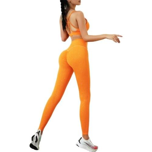 Yoga pants Fashion underwear shiny gold - plated yoga with a back sports bra workout