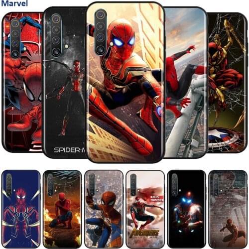 Silicone Black Cover Iron Spider Avengers For Realme 2 3 3i 5 5S 5i 6 6i 6S 7 Global X7 Pro Phone Case Shell