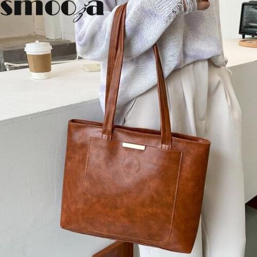 SMOOZA Women Luxury Handbag 2021 New Trendy Fashion Large Capacity Single Shoulder Messenger Tote Bag Female Vintage Casual Bag