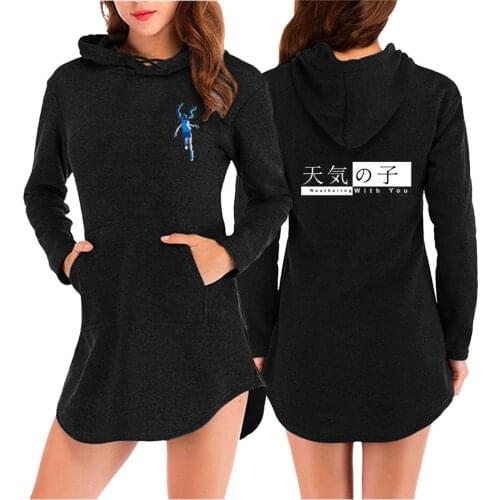 Personality Print Hoodies letter Japanese anime weather son Printed Harajuku Hoodies Women Plus Size Hooded Sweatshirts