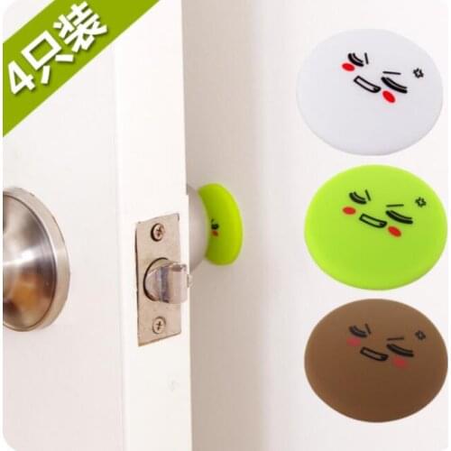 Cartoon Thicken Silica Gel Door Lock Protect Wall Sticker 8 Pieces/Lot Door Handle Anti-collision Quiet Pad