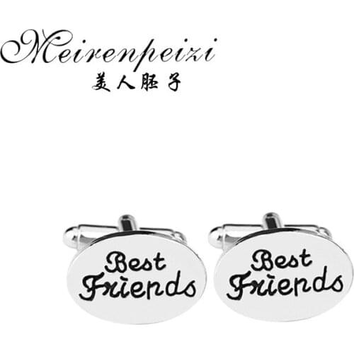 Party Gift Cufflinks Personalized Engraved Best Friend Monogrammed Cuff Links Wedding Elegant Gift for Groom Best Man Friend