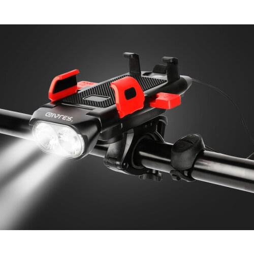 4 in 1T6 bicycle headlights, with reverse charging, mobile phone holder, alarm bell, electronic bicycle horn, mountain bike head