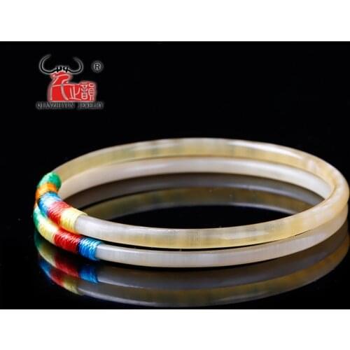 The inner diameter is about 55mm.The natural yak Angle bracelet is hand-woven to ward off the colorful hand chain jewelry