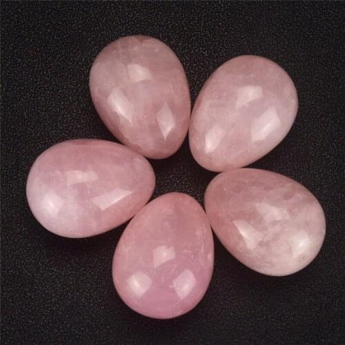 1 pcs Undrilled Natural Rose Quartz Egg for Women Pelvic Kegel Exercise Vaginal Tightening Jade Egg Health Care Crystal Healing