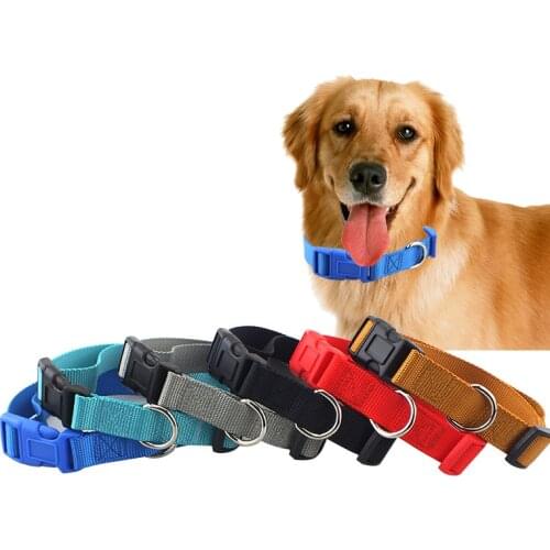 YVYOO Fashion 7Colors Nylon Pet Dog Collar For Puppy Cat Chihuahua Small and Medium dog Dog Neck Strap Adjustable Size S M L
