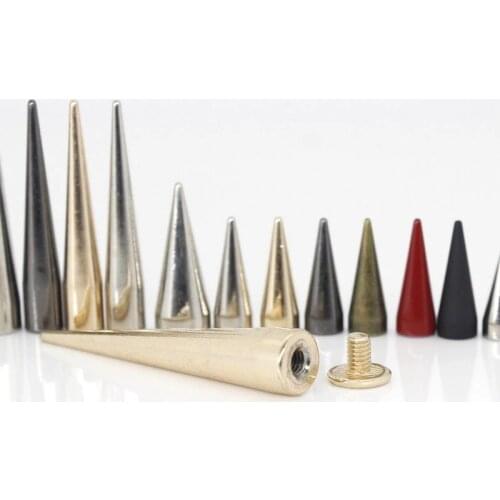 1Set Brass Spike Long Punk Rivet Studs Screw Back For DIY Bag Hat Shoes Bracelet Pet Collar Garment Leather Craft Accessories
