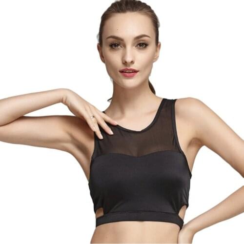 Sexy 2019 New Women Skinny Fitness Tanks Tops Short Patchwork Mesh Ladies Vest Sleeveless Camisole Black White