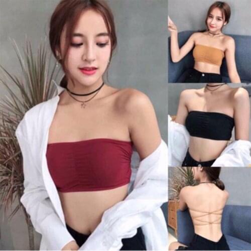Fashion Casual Women Lady Lace Strap Bras Tops Tube Wrap Woman Underwear Cross Beauty Back Tank Tops Bra Sexy