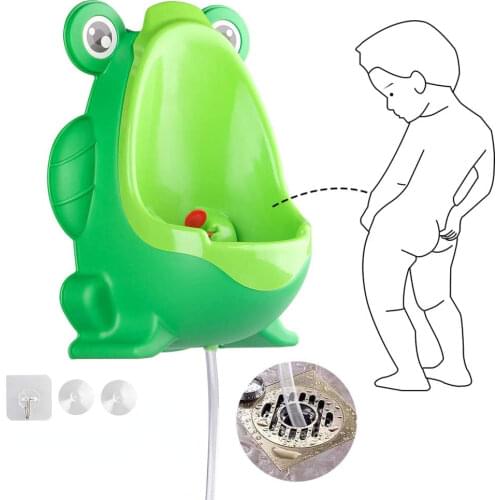 1pc Animal Cartoon Design Baby Boy Frog Potty Toilet Urinal Pee Trainer Wall-Mounted Toilet Pee Trainer For 0-6 Ages Children#DS