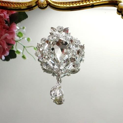 1Piece Handmade beaded sewing bridal sash crystal opal multi color rhinestone appliques for wedding dresses belt DIY sew on RP17