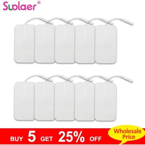 10PCS TENS Electrodes Pads With Conductive Gel Size 5*9cm With Standard 2.0mm Connect For TENS/EMS Units Dropshipping