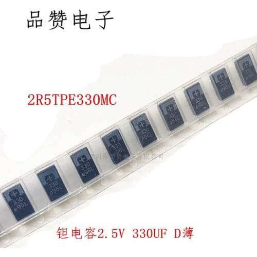 10pcs SMD tantalum polymer capacitors 2R5TPE330M9 2.5V 330UF POSCAP, polymer capacitance ENGINEERING OF Relay
