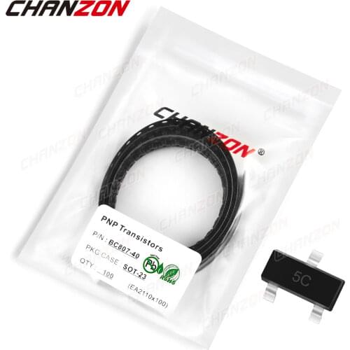 100Pcs BC807-40 SOT-23 BC807 40 PNP Transistor Bipolar Junction BJT Triode Fets Tube SOT23 SMD 5C Markings -500mA -50V