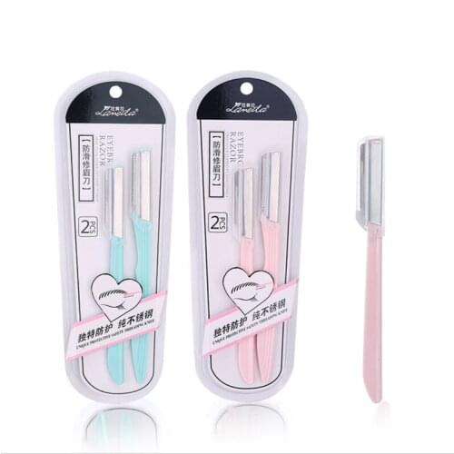 2Pcs Sticks Portable Eyebrow Trimmer Stainless Steel Scraping Knife Beautiful Quality Assurance Simple And Convenient Tools