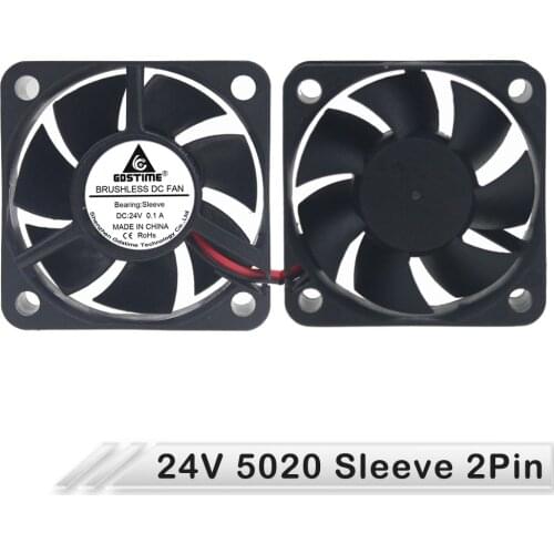 2 Pieces LOT Gdstime 50*50*20mm Brushless DC Cooling Fan 24V 50mm x 50mm x 20mm 5cm 5020S 2pin