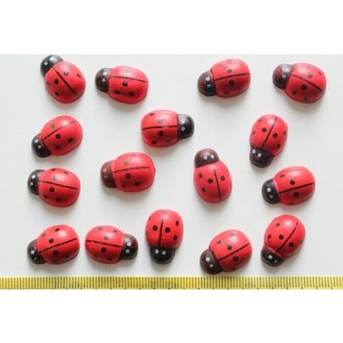 400pcs of Cute Red ladybug wood Wooden Cabochons size 18x15mm medium size ladybug