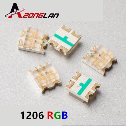 50pcs 1206 RGB Common Anode SMD 1206 LED Bead 3227 RGB Tricolor Red Green Blue Ultra Bright SMD LED Light Emitting Diode