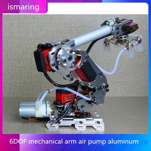 6DOF mechanical arm air pump aluminum alloy industrial robot model six axis robot arduino suction cup