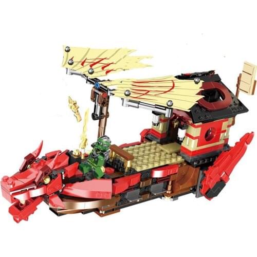 708 Pcs Flight Destiny Boat Bounty Ship Model Building Blocks Bricks Boys Birthday Gifts Toys For Children