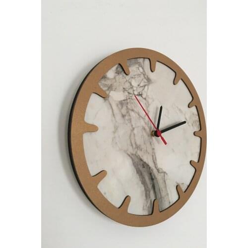 North Designed Ephesus Gold Bar Decorative Wall Clock 30 Cm