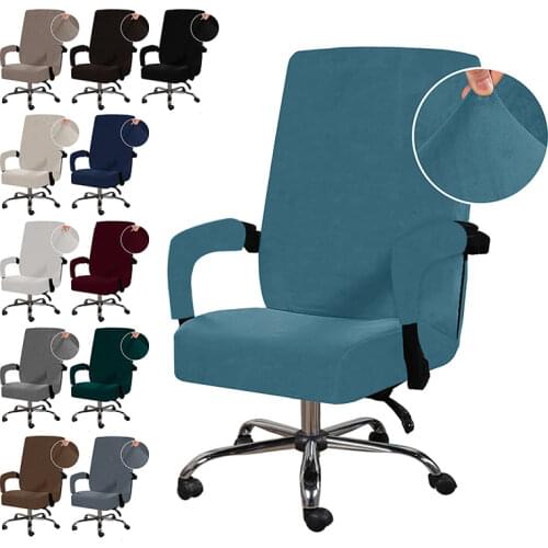 Elastic Office Lift Computer Chair Cover Modern Anti-dirty Boss Rotating Chair Seat Case Removable Vlevet With Armrest Covers
