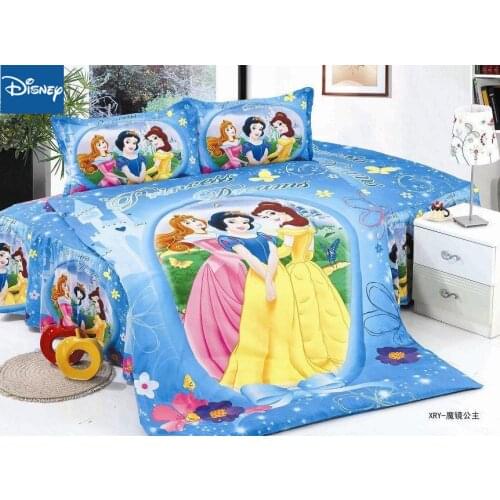 Bedding set for girls home decoration twin size duvet covers single bedspread fitted sheet 3pcs promotion blue princess discount