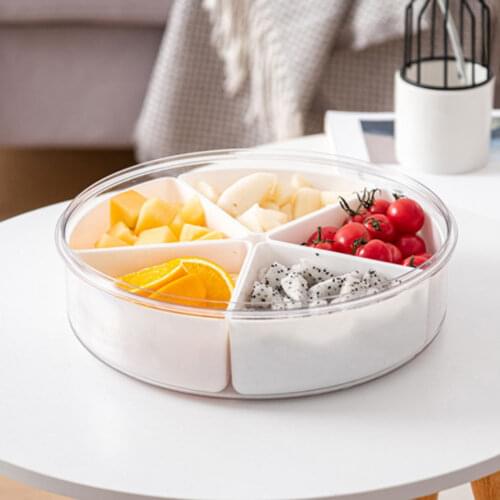 Candy Box Dried Fruit Nuts Multi-mesh Transparent Lid Removable Snack Tray Household PET Refrigerator Fresh-keeping Box