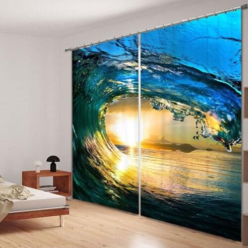 Beautiful Spray 3D Blackout Window Curtains For Living room Bedding room Hotel/Office Curtain Drapes Cortinas para sala