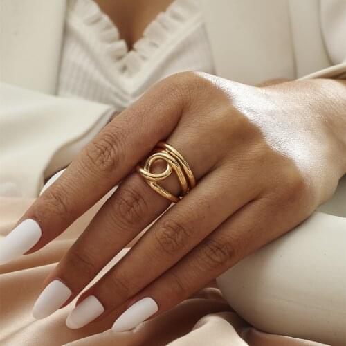 MANGOSKY Hot Sell Personality Finger Rings Fashion Jewelry For Woman