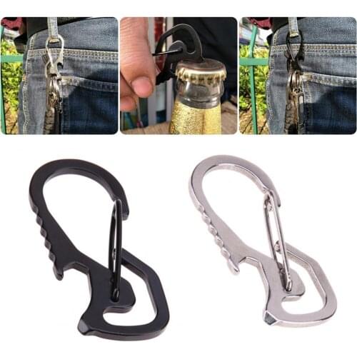 Multipurpose Key Ring Outdoor Camping Bottle Opener Carabiner Pocket Tool Metal Keyring Screwdriver Gadget Keychain Climbing