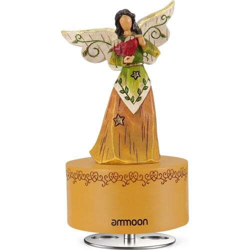 Ammoon Hand-painted Engraving Music Box Dancing Angel Classic Melody "Angels We Have Heard on High" Birthday Festival Musical