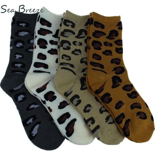 Sea Breeze Brand High Quality cotton new style super soft Camouflage Leopard towel socks lovely women men couple thick socks