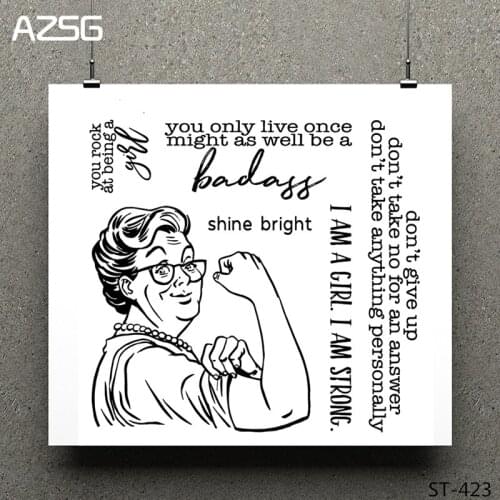 AZSG Strong Girl Clear Stamps/Seals For DIY Scrapbooking/Card Making/Album Decorative Silicone Stamp Crafts